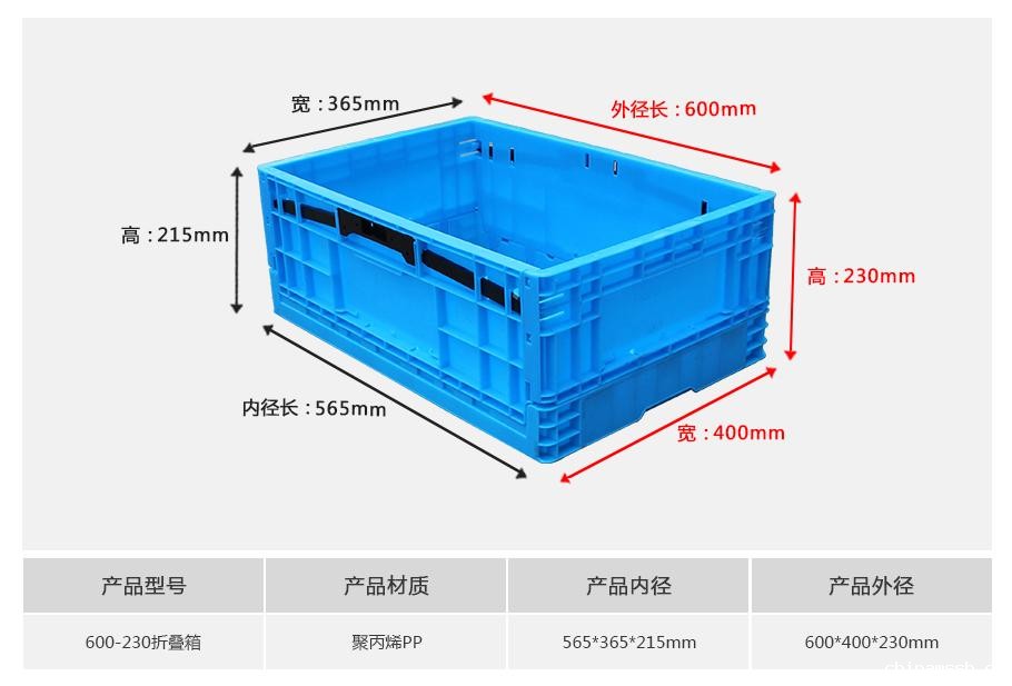 新利188600-230塑料折叠周转箱
