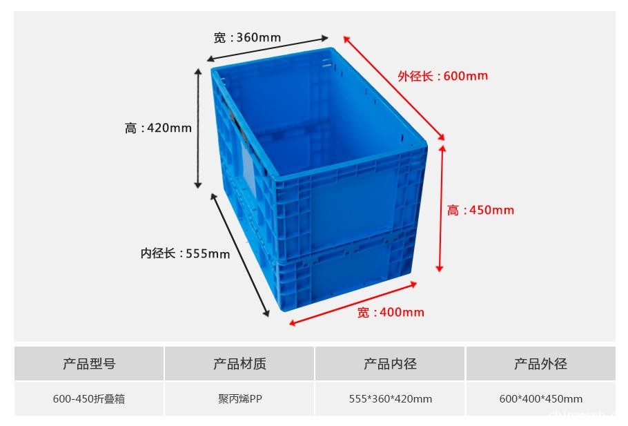 新利188600-450塑料折叠周转箱