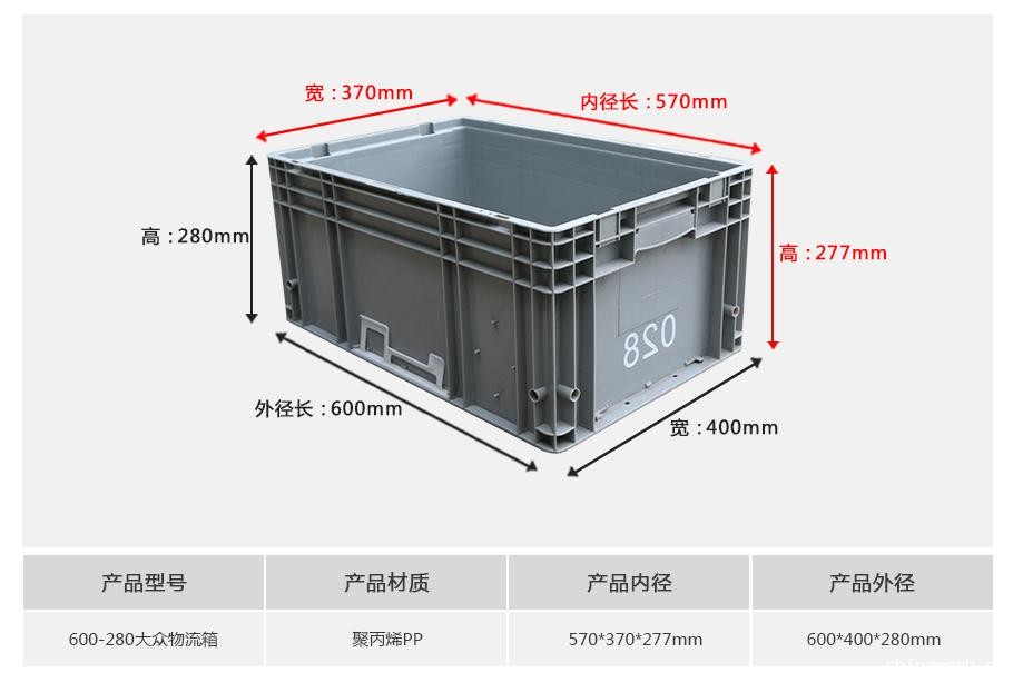 新利188600-280大众塑料物流箱