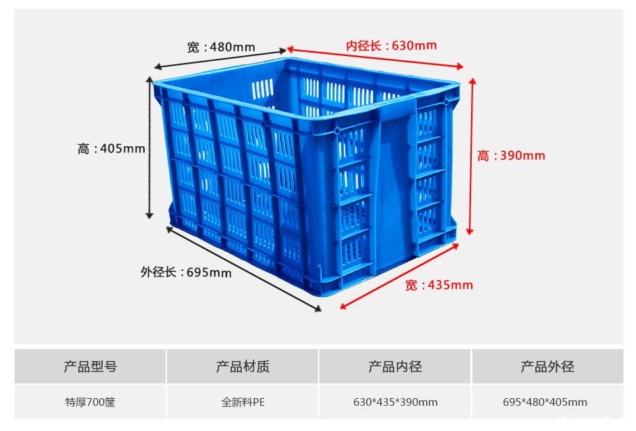 新利188700塑料周转筐厚筐